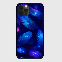 Чехол для iPhone 12 Pro Мерцающие перья - волшебные искры, цвет: 3D-черный