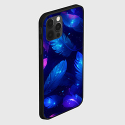 Чехол для iPhone 12 Pro Мерцающие перья - волшебные искры, цвет: 3D-черный — фото 2