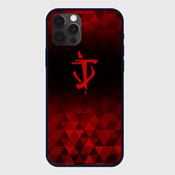 Чехол для iPhone 12 Pro Doom red poly, цвет: 3D-черный