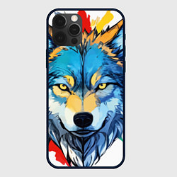Чехол для iPhone 12 Pro Волк яркий арт, цвет: 3D-черный