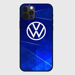 Чехол для iPhone 12 Pro Volkswagen blue poly, цвет: 3D-черный