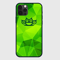 Чехол для iPhone 12 Pro Five Finger Death Punch green poly, цвет: 3D-черный