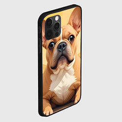 Чехол для iPhone 12 Pro Бульдог и пальмы, цвет: 3D-черный — фото 2