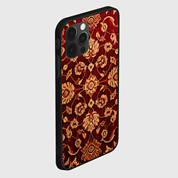 Чехол для iPhone 12 Pro Цветы - узоры ковра, цвет: 3D-черный — фото 2