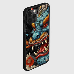 Чехол для iPhone 12 Pro Дракон в стиле японской татуировки ирезуми, цвет: 3D-черный — фото 2