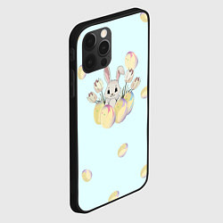Чехол для iPhone 12 Pro Кролик радостный с яйцами, цвет: 3D-черный — фото 2
