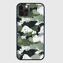 Чехол для iPhone 12 Pro Текстурный камуфляж, цвет: 3D-черный