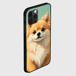 Чехол для iPhone 12 Pro Шпиц и пальмы, цвет: 3D-черный — фото 2