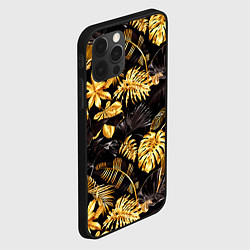 Чехол для iPhone 12 Pro Золотые тропики, цвет: 3D-черный — фото 2