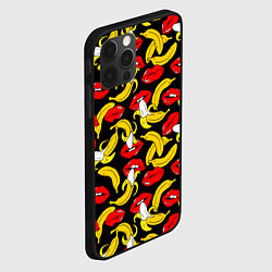 Чехол для iPhone 12 Pro Губы и бананы, цвет: 3D-черный — фото 2