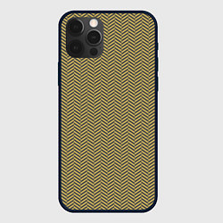 Чехол для iPhone 12 Pro Геометричный узор ёлочка, цвет: 3D-черный