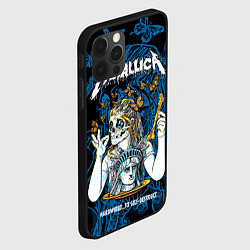 Чехол для iPhone 12 Pro Metallica - skeleton and butterflies, цвет: 3D-черный — фото 2
