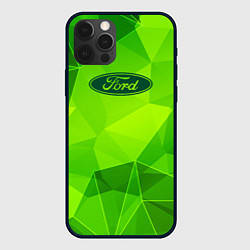 Чехол для iPhone 12 Pro Ford green poly, цвет: 3D-черный