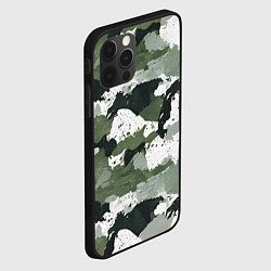 Чехол для iPhone 12 Pro Зеленый фактурный камуфляж, цвет: 3D-черный — фото 2