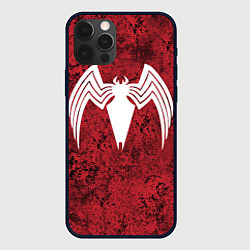 Чехол для iPhone 12 Pro Знак венома на красном, цвет: 3D-черный