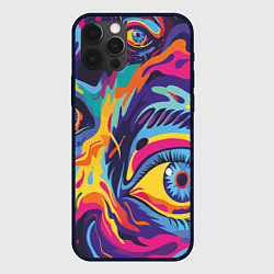 Чехол для iPhone 12 Pro Глаза вселенной, цвет: 3D-черный