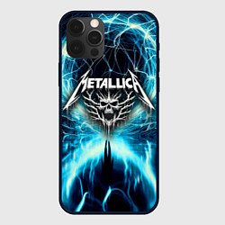 Чехол для iPhone 12 Pro Neon glow - Metallica, цвет: 3D-черный