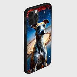 Чехол для iPhone 12 Pro Уиппет в космосе, цвет: 3D-черный — фото 2