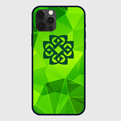 Чехол для iPhone 12 Pro Breaking Benjamin green poly, цвет: 3D-черный