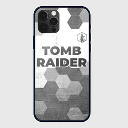 Чехол для iPhone 12 Pro Tomb Raider - white gradient посередине, цвет: 3D-черный