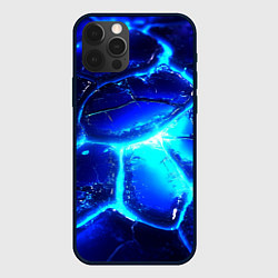 Чехол для iPhone 12 Pro Синие плиты лед, цвет: 3D-черный
