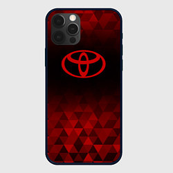 Чехол для iPhone 12 Pro Toyota red poly, цвет: 3D-черный