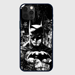 Чехол для iPhone 12 Pro Бэтмен черно-белый стиль, цвет: 3D-черный