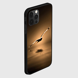 Чехол для iPhone 12 Pro Летящая птица, цвет: 3D-черный — фото 2