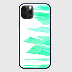 Чехол для iPhone 12 Pro Color white light blue strip, цвет: 3D-черный