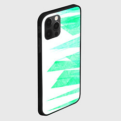 Чехол для iPhone 12 Pro Color white light blue strip, цвет: 3D-черный — фото 2