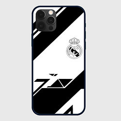 Чехол для iPhone 12 Pro Real Madrid geometry, цвет: 3D-черный