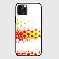 Чехол для iPhone 12 Pro Узорчатые разводы на белом, цвет: 3D-черный