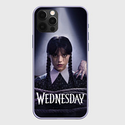 Чехол для iPhone 12 Pro Связаная Уэнсдэй с вещью Wednesday, цвет: 3D-светло-сиреневый