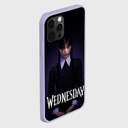 Чехол для iPhone 12 Pro Уэнсдэй в черных слезах Wednesday, цвет: 3D-светло-сиреневый — фото 2
