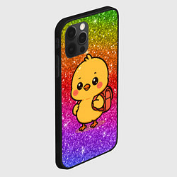 Чехол для iPhone 12 Pro Цыпленок школьник с рюкзаком, цвет: 3D-черный — фото 2