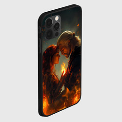 Чехол для iPhone 12 Pro Ведьмак и Трисс огненная стихия, цвет: 3D-черный — фото 2