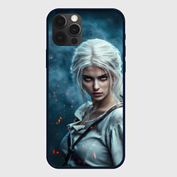 Чехол для iPhone 12 Pro Цири с огненными глазами, цвет: 3D-черный