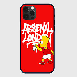 Чехол для iPhone 12 Pro Граффити Арсенал и Барт Симпсон, цвет: 3D-черный