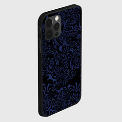 Чехол для iPhone 12 Pro Чёрно-синий лёгкая абстракция, цвет: 3D-черный — фото 2