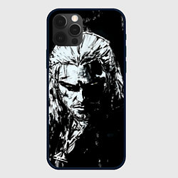 Чехол для iPhone 12 Pro Ведьмак черно-белый портрет, цвет: 3D-черный