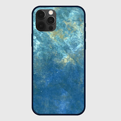 Чехол для iPhone 12 Pro Абстракция - gold in blue-turquoise color, цвет: 3D-черный