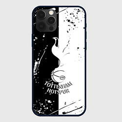 Чехол для iPhone 12 Pro Тоттенхэм черно белые брызги, цвет: 3D-черный