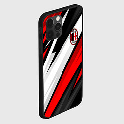 Чехол для iPhone 12 Pro ФК Милан - абстракция, цвет: 3D-черный — фото 2