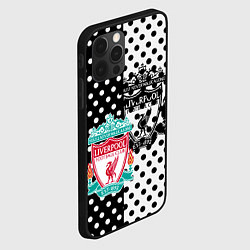 Чехол для iPhone 12 Pro Liverpool черно белые точки, цвет: 3D-черный — фото 2