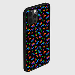 Чехол для iPhone 12 Pro Разноцветные детали мозаики на черном, цвет: 3D-черный — фото 2