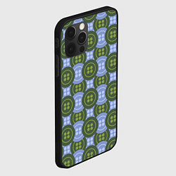 Чехол для iPhone 12 Pro Зеленые и синие пуговицы, цвет: 3D-черный — фото 2