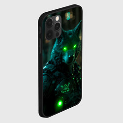 Чехол для iPhone 12 Pro Киберпанк волк, цвет: 3D-черный — фото 2