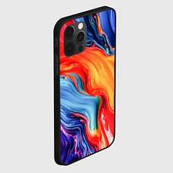 Чехол для iPhone 12 Pro Красно-синие масляные краски смешение абстракция, цвет: 3D-черный — фото 2