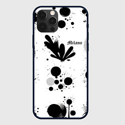 Чехол для iPhone 12 Pro Растительный паттерн и кляксы - Милан, цвет: 3D-черный