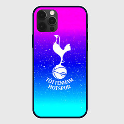 Чехол для iPhone 12 Pro Тоттенхэм Хотспур неон краски, цвет: 3D-черный
